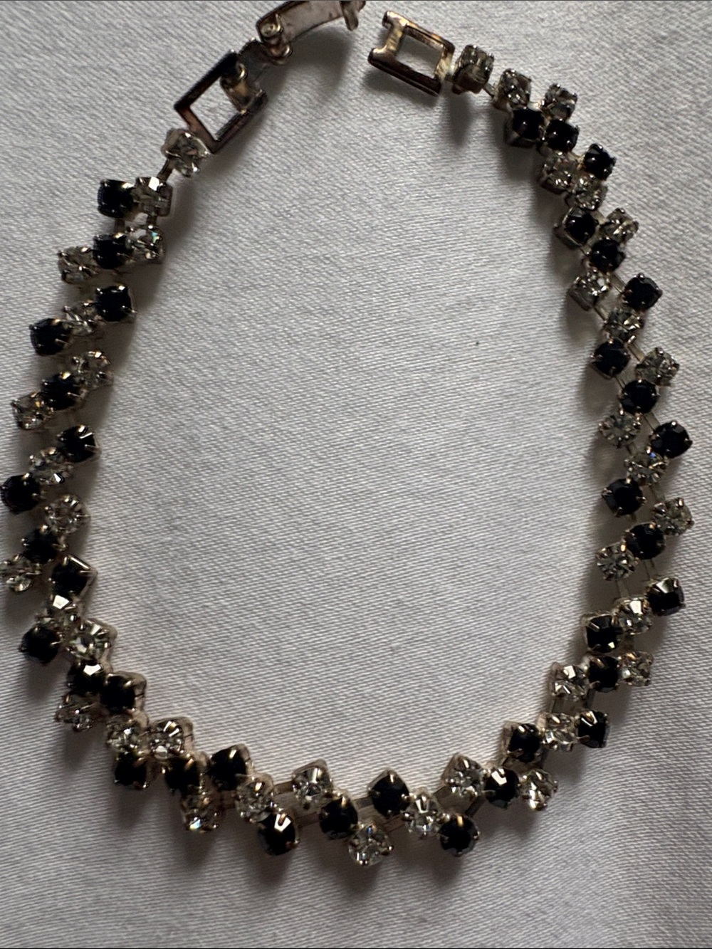 Classic Black and Clear Crystal Tennis Bracelet - Women's Jewelry